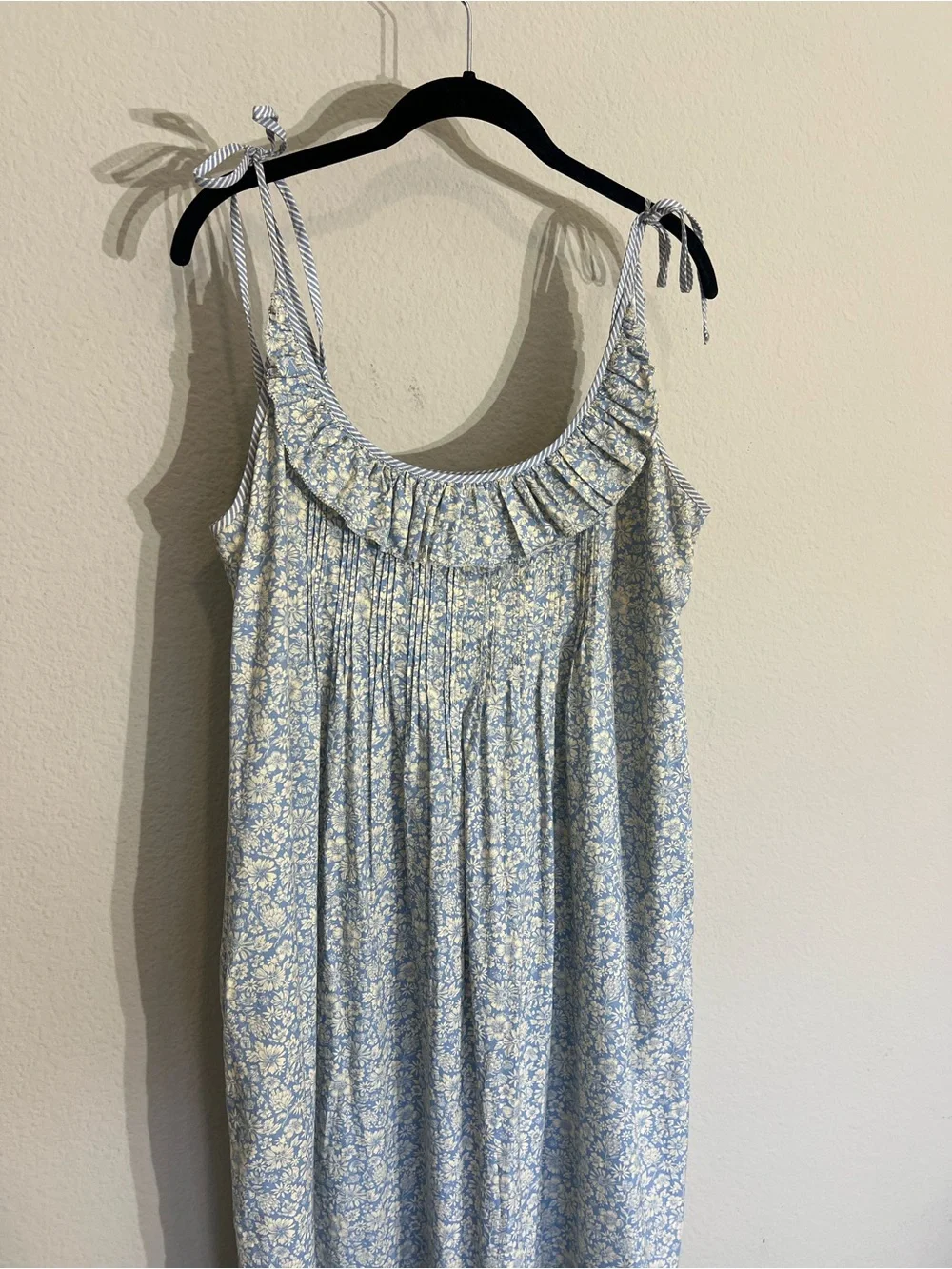 Christy Dawn Elaina midi dress daisy blue cotton tiered ruffle sz L prairie boho - Picture 9 of 16
